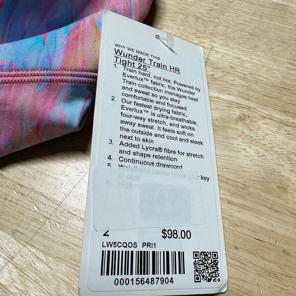 Lululemon Wunder Train High-Rise Tight 25" Prism Marble Multi Women's Sz 2 NWT - Picture 7 of 10